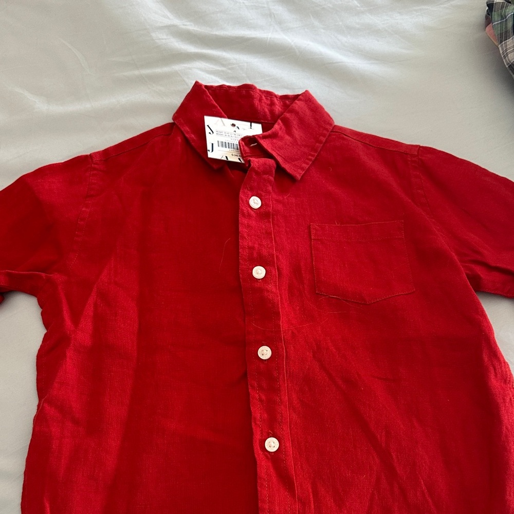 Janie and Jack biys Bold Red Casual Shirt